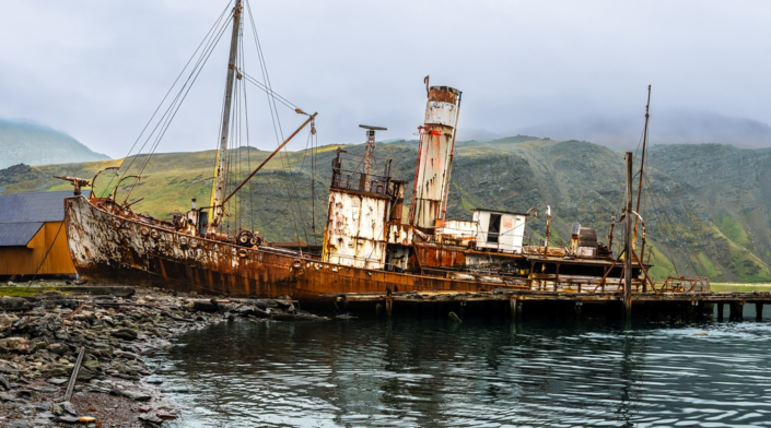 Passage Of Time Rusting Whaling Ship In Grytviken, South Georgia by Pyers Tucker